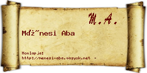 Ménesi Aba névjegykártya